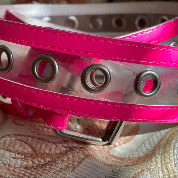 ~hot pink and clear plastic belt~ - Picture 2 of 2